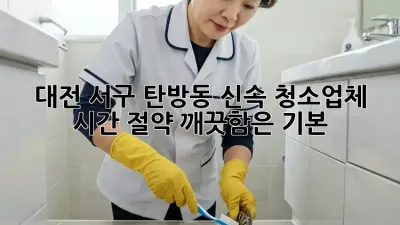 대전 서구 탄방동 신속 청소업체: 시간 절약, 깨끗함은 기본!